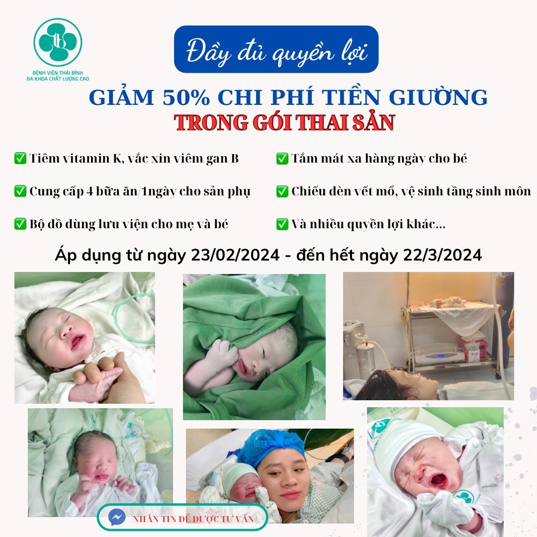 GIẢM GIÁ 50%TIỀN GIƯỜNG TRONG GÓI THAI SẢN TBH
