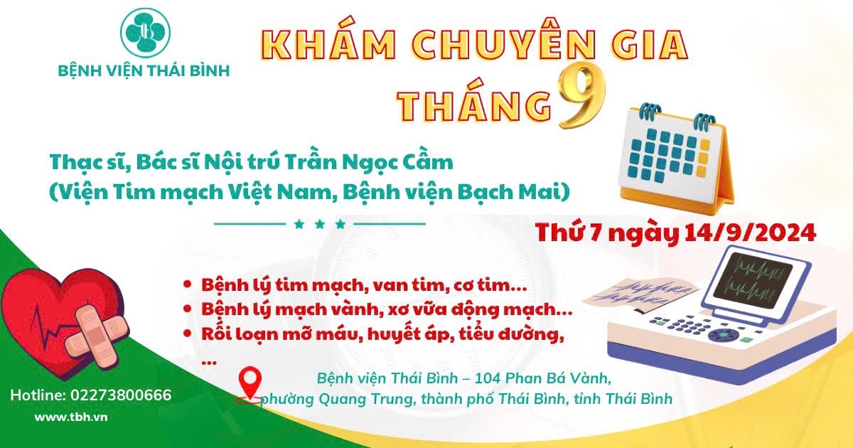 CHỈ MỘT NGÀY DUY  NHẤT THĂM KHÁM VÀ ĐIỀU TRỊ CÙNG CHUYÊN GIA BỆNH VIỆN BẠCH MAI TRONG THÁNG 9