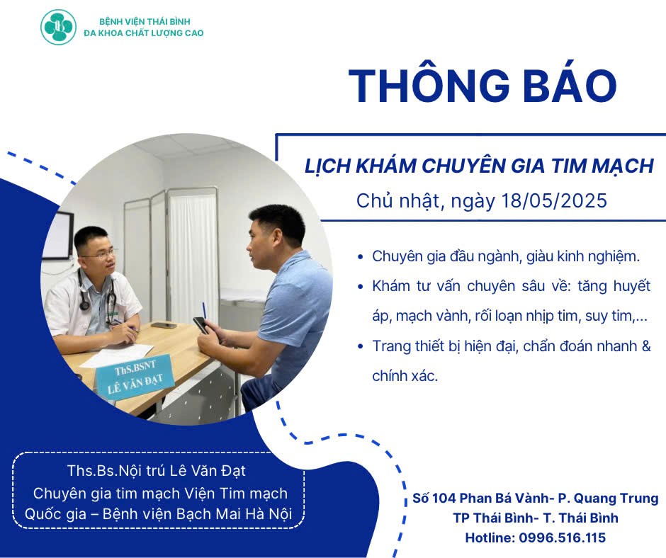 LỊCH KHÁM CHUYÊN GIA THÁNG 05/2025