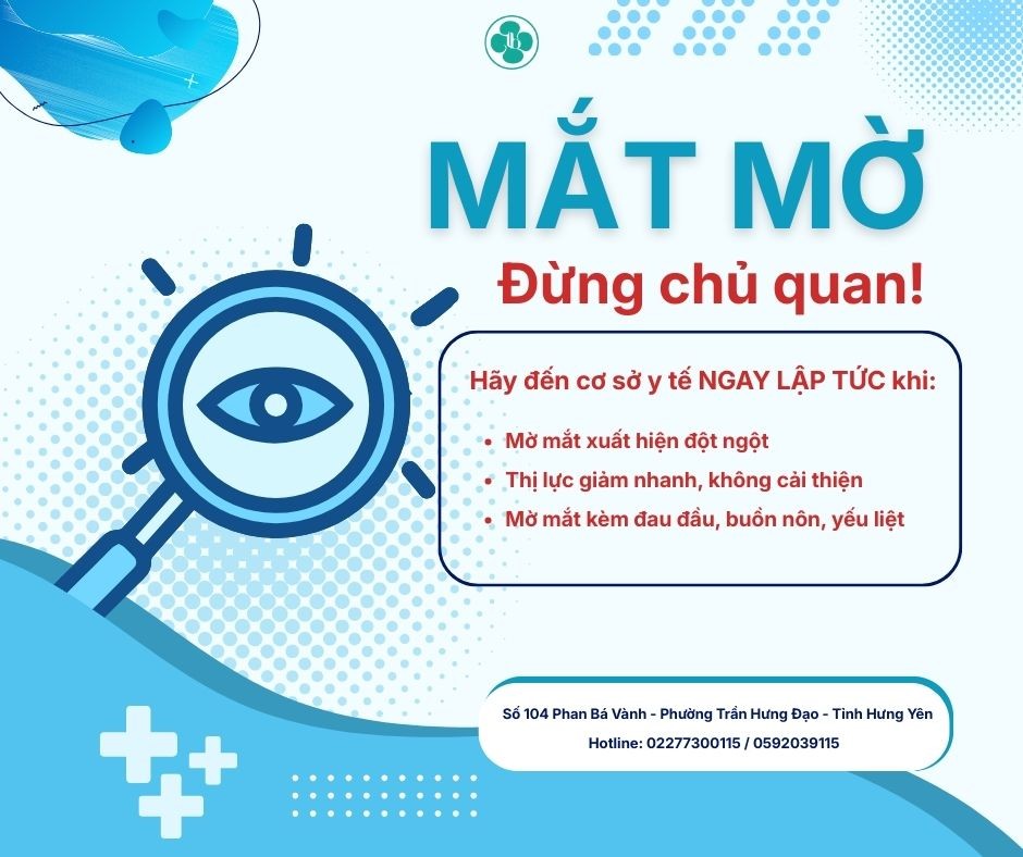 MỜ MẮT ĐỘT NGỘT – 3 TÌNH TRẠNG NGUY HIỂM CẦN ĐI KHÁM NGAY
