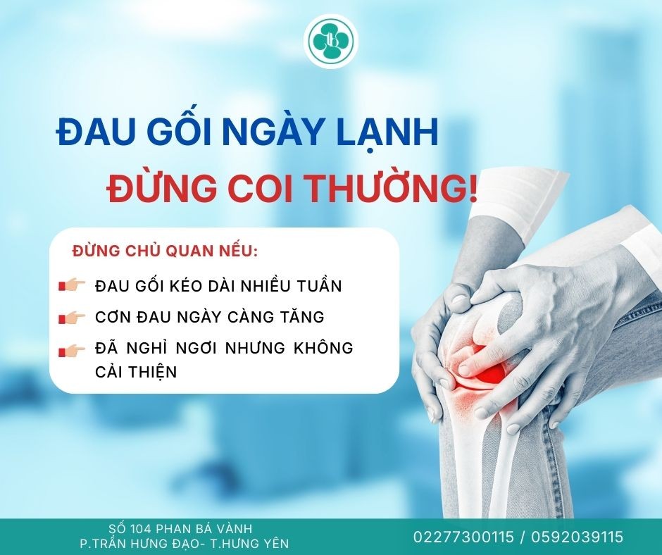 ĐAU GỐI KHI TRỜI LẠNH - THOÁI HÓA KHỚP GỐI HAY CHỈ DO THỜI TIẾT?